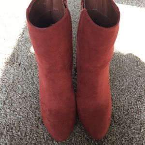 Faux Suede Block Heels Bootie